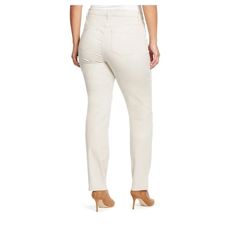 Gloria Vanderbilt Amanda Jeans Pants Women 24W Average Classic Tapered Beige NEW